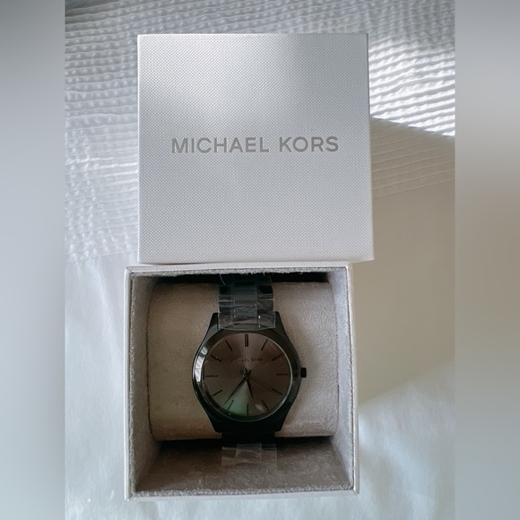 MICHAEL KORS Oversized Slim Runway Black-Tone Watch - Picture 5 of 12